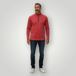 Dunning Golf Quarter Zip‎ Pullover XXL Coral Eagle Eye Golf Club Performance